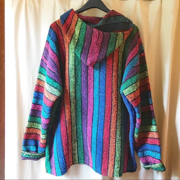 Baja Cienfeugos XL / XXL Rainbow Baja Hoodie “drug rug” “Mexican hoodie” PRIDE - Picture 5 of 11